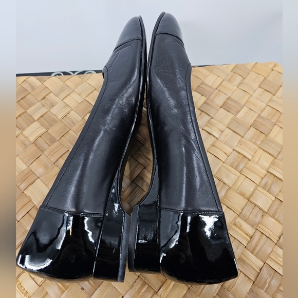 Connie Black Leather Topped Flats Size 10 - Picture 5 of 9